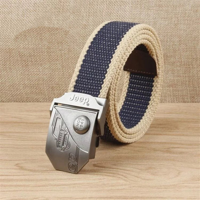 Visokokvalitetni platneni remen za muškarce i žene Muški platneni remen s automatskom kopčom od lake legure Jeep kopča Omladinski ležerni podebljani remen
