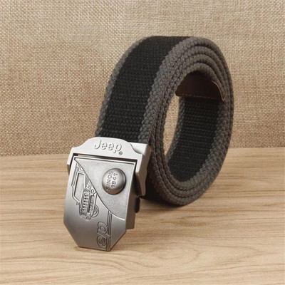 Visokokvalitetni platneni remen za muškarce i žene Muški platneni remen s automatskom kopčom od lake legure Jeep kopča Omladinski ležerni podebljani remen