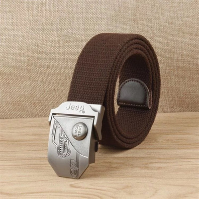 Visokokvalitetni platneni remen za muškarce i žene Muški platneni remen s automatskom kopčom od lake legure Jeep kopča Omladinski ležerni podebljani remen