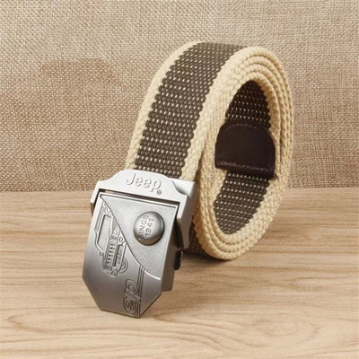 Visokokvalitetni platneni remen za muškarce i žene Muški platneni remen s automatskom kopčom od lake legure Jeep kopča Omladinski ležerni podebljani remen