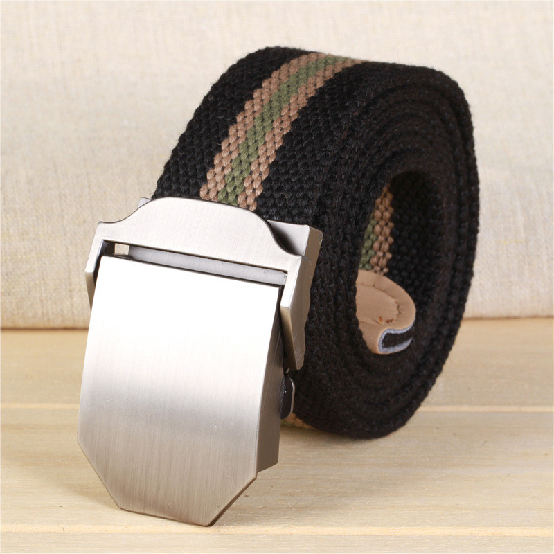 Vruće rasprodaja Unisex taktički remen Vrhunska kvaliteta 3,8 cm širok ležerni platneni remen za vanjske prilike od legure s automatskom kopčom za muškarce Remen debljine 4 mm 2019.