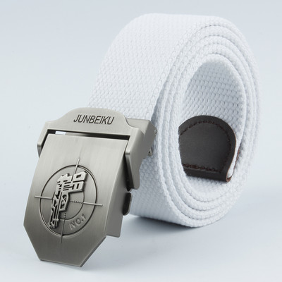 2021. Novi uniseks metalni visokokvalitetni platneni remen s uzorkom pištolja, policijski i vojni korisnički vanjski pojas, muški remen za obuku