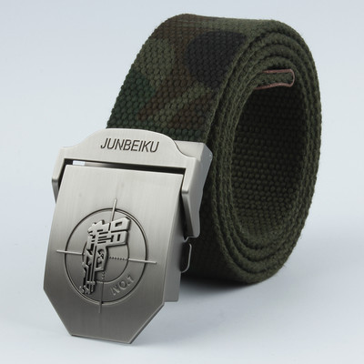 2021. Novi uniseks metalni visokokvalitetni platneni remen s uzorkom pištolja, policijski i vojni korisnički vanjski pojas, muški remen za obuku