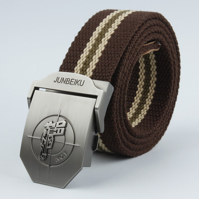 2021. Novi uniseks metalni visokokvalitetni platneni remen s uzorkom pištolja, policijski i vojni korisnički vanjski pojas, muški remen za obuku