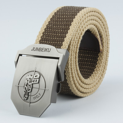 2021. Novi uniseks metalni visokokvalitetni platneni remen s uzorkom pištolja, policijski i vojni korisnički vanjski pojas, muški remen za obuku