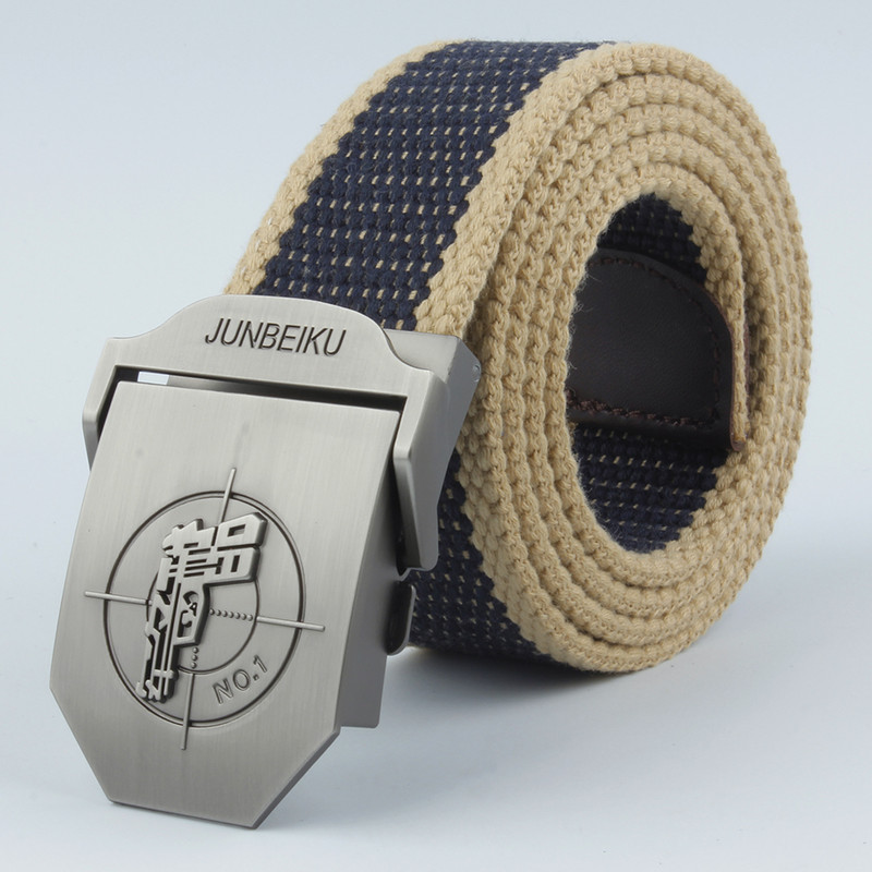 2021. Novi uniseks metalni visokokvalitetni platneni remen s uzorkom pištolja, policijski i vojni korisnički vanjski pojas, muški remen za obuku