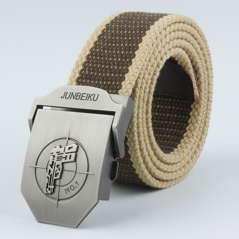 2021. Novi uniseks metalni visokokvalitetni platneni remen s uzorkom pištolja, policijski i vojni korisnički vanjski pojas, muški remen za obuku