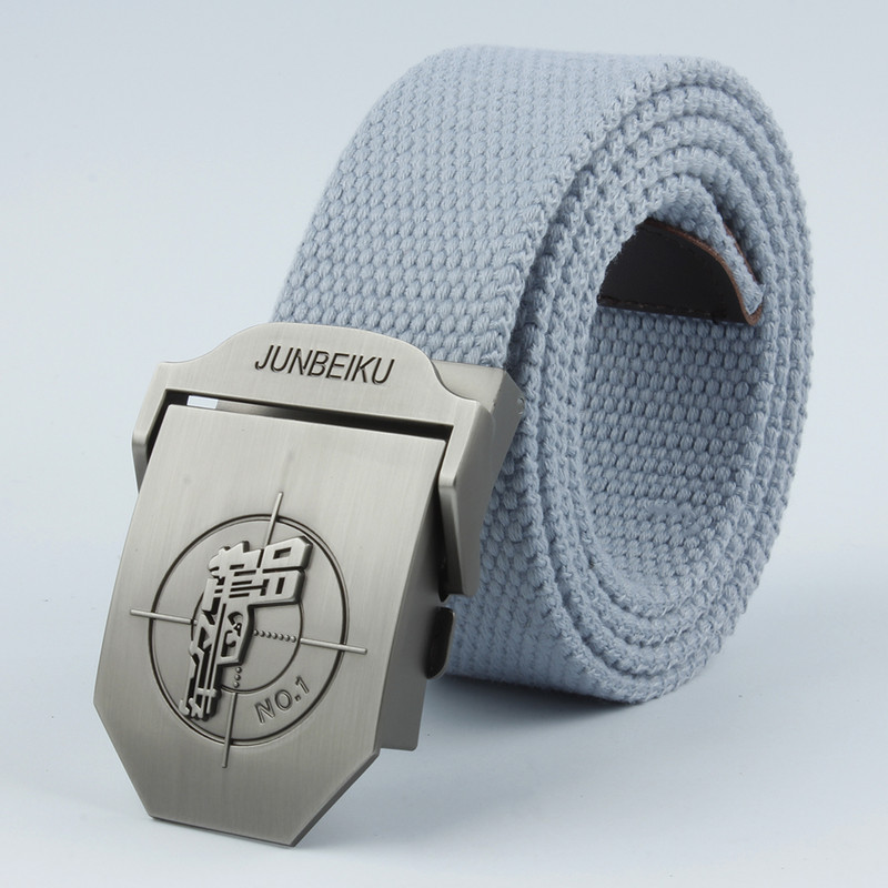 2021. Novi uniseks metalni visokokvalitetni platneni remen s uzorkom pištolja, policijski i vojni korisnički vanjski pojas, muški remen za obuku