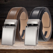 Curea pentru bărbați de marcă de lux Business Casual piele naturală Cataramă automată Curea pentru costum în carouri negre Bărbați 3,5 cm Comerț cu ridicata