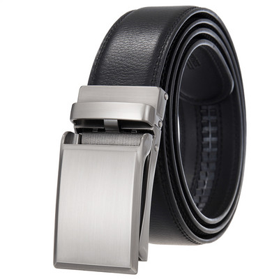 Curea pentru bărbați de marcă de lux Business Casual piele naturală Cataramă automată Curea pentru costum în carouri negre Bărbați 3,5 cm Comerț cu ridicata