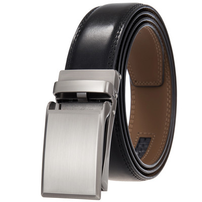 Curea pentru bărbați de marcă de lux Business Casual piele naturală Cataramă automată Curea pentru costum în carouri negre Bărbați 3,5 cm Comerț cu ridicata