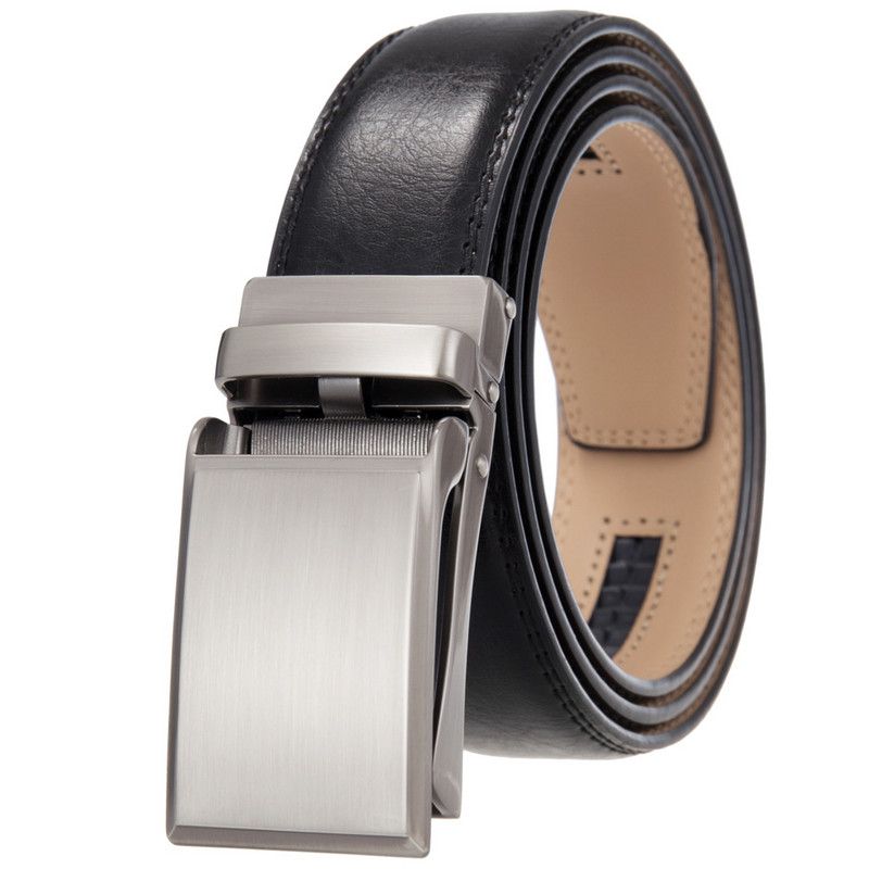 Curea pentru bărbați de marcă de lux Business Casual piele naturală Cataramă automată Curea pentru costum în carouri negre Bărbați 3,5 cm Comerț cu ridicata