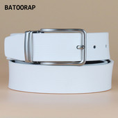 2021 Cureaua de piele albă pentru bărbați, cu cataramă, pantaloni ocazionali, curea în talie, blugi pentru bărbați, curele de golf, accesorii de modă ZKYY-HW011