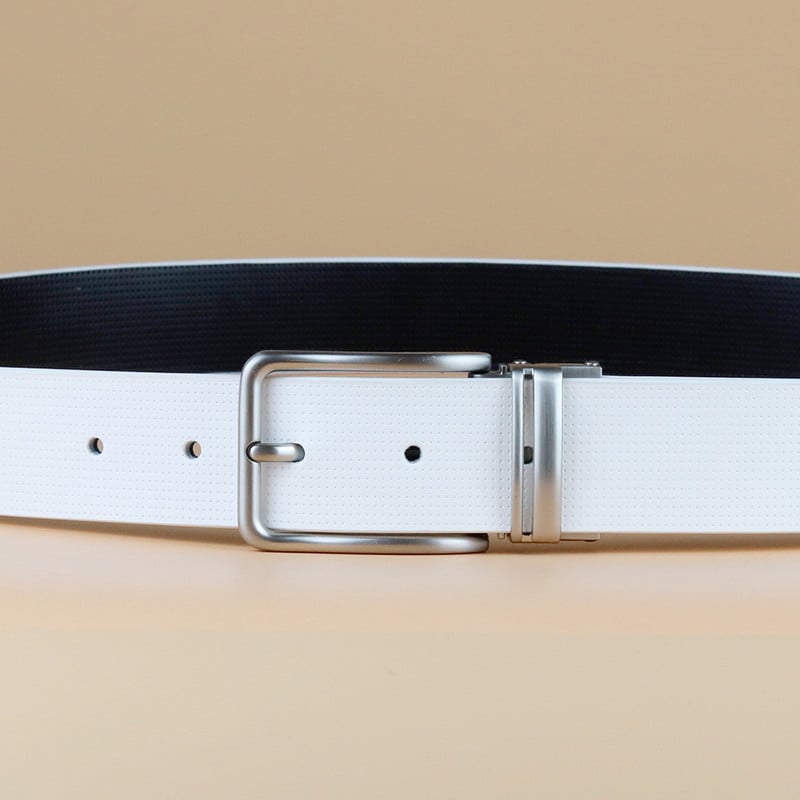 2021 Cureaua de piele albă pentru bărbați, cu cataramă, pantaloni ocazionali, curea în talie, blugi pentru bărbați, curele de golf, accesorii de modă ZKYY-HW011