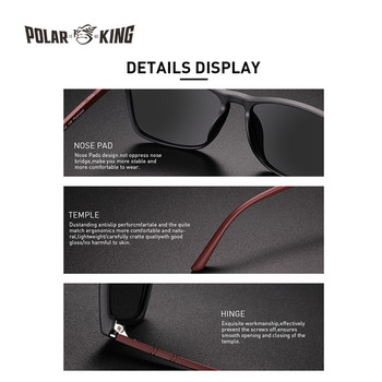 Нови луксозни поляризирани слънчеви очила Polarking Мъжки шофиращи сенници Мъжки слънчеви очила Винтидж класически слънчеви очила за пътуване Риболов 400