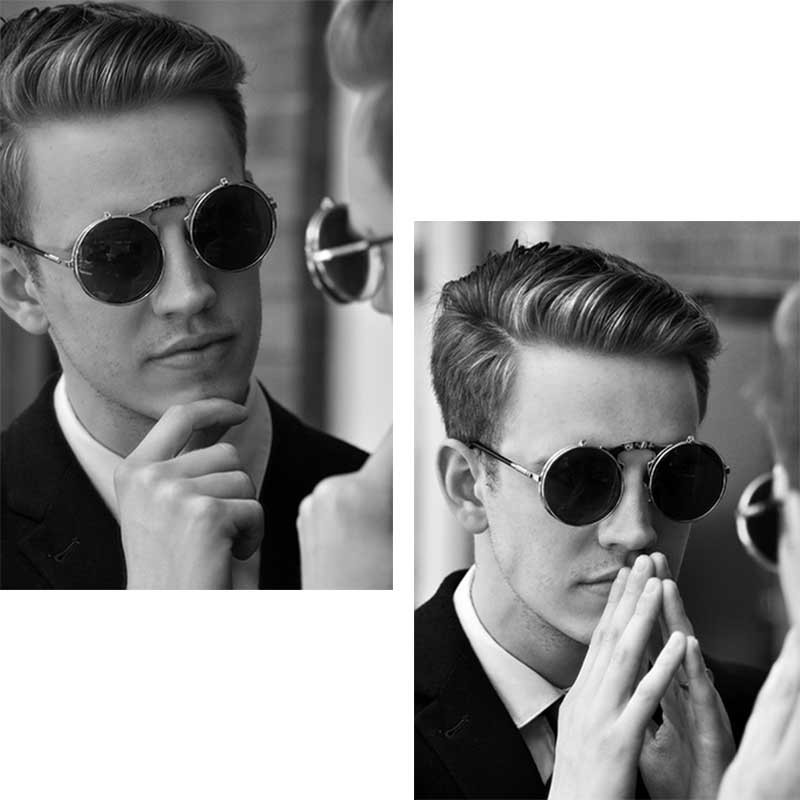 3057 Steampunk Napszemüveg Kerek Fém Női Stílus Retro Flip Kör Dupla Fém Napszemüveg Férfi CIRCLE NAPSZEMÜVEG