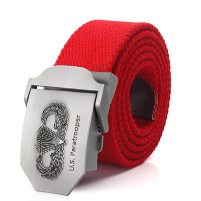 SupSindy Novi muški i ženski vojni platneni remen luksuzni američki padobranski remen s trapericama s metalnom kopčom Vojni taktički remeni za muškarce muški remen