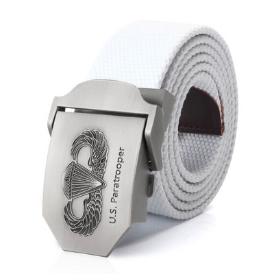 SupSindy Novi muški i ženski vojni platneni remen luksuzni američki padobranski remen s trapericama s metalnom kopčom Vojni taktički remeni za muškarce muški remen