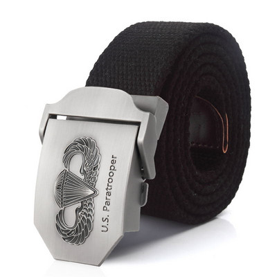 SupSindy Novi muški i ženski vojni platneni remen luksuzni američki padobranski remen s trapericama s metalnom kopčom Vojni taktički remeni za muškarce muški remen