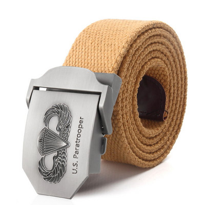 SupSindy Novi muški i ženski vojni platneni remen luksuzni američki padobranski remen s trapericama s metalnom kopčom Vojni taktički remeni za muškarce muški remen