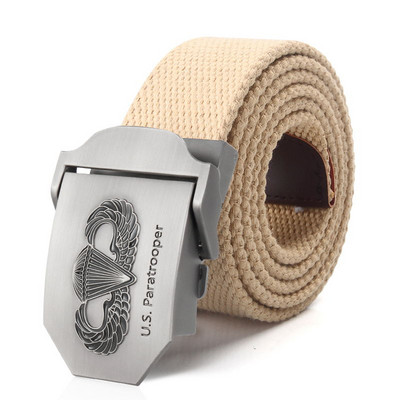 SupSindy Novi muški i ženski vojni platneni remen luksuzni američki padobranski remen s trapericama s metalnom kopčom Vojni taktički remeni za muškarce muški remen