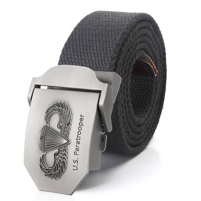 SupSindy Novi muški i ženski vojni platneni remen luksuzni američki padobranski remen s trapericama s metalnom kopčom Vojni taktički remeni za muškarce muški remen