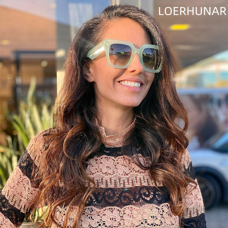 Modni trend Retro četvrtaste sunčane naočale velikog okvira Gradijent boja Anti radijacije Anti ultraljubičaste Ženske vanjske sunčane naočale