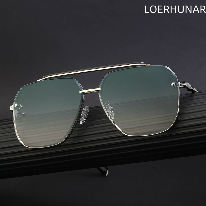Nove pilotske naočale velikog okvira, gradijent, muške sunčane naočale za vanjsku upotrebu, otporne na UV zrake i zračenje, sunčane naočale za vožnju s dvostrukim snopom
