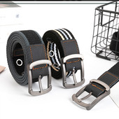 Trendový plátený opasok s prackou pre mužov, módny ležérny luxusný všestranný džínsový opasok, taktický poľovnícky nylonový opasok pre mládež