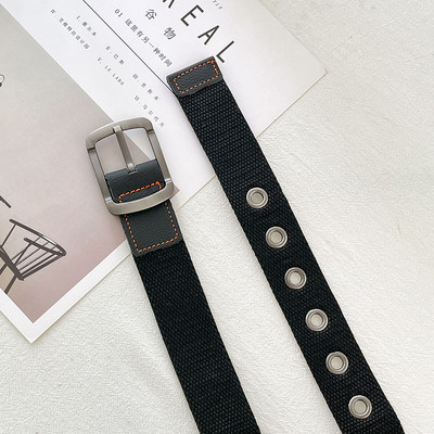 Trendový plátený opasok s prackou pre mužov, módny ležérny luxusný všestranný džínsový opasok, taktický poľovnícky nylonový opasok pre mládež