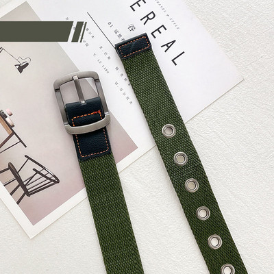 Trendový plátený opasok s prackou pre mužov, módny ležérny luxusný všestranný džínsový opasok, taktický poľovnícky nylonový opasok pre mládež