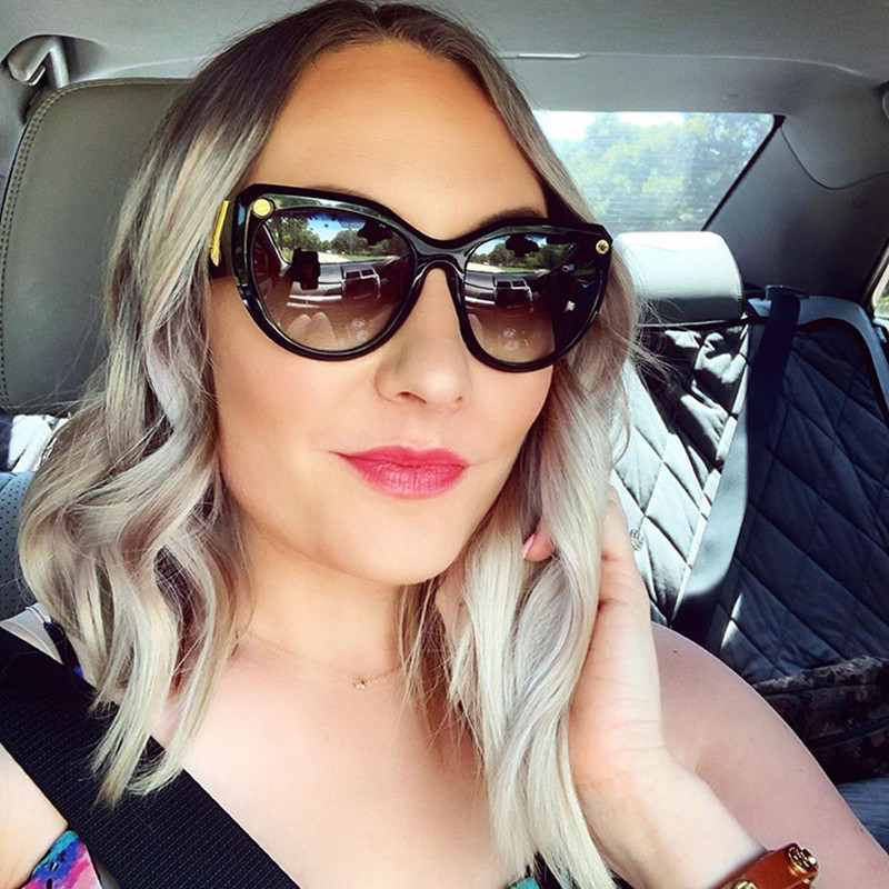 LOERHUNAR Nove modne ljetne sunčane naočale mačjeg oka velikog okvira Retro modne ženske sunčane naočale za starije osobe na otvorenom