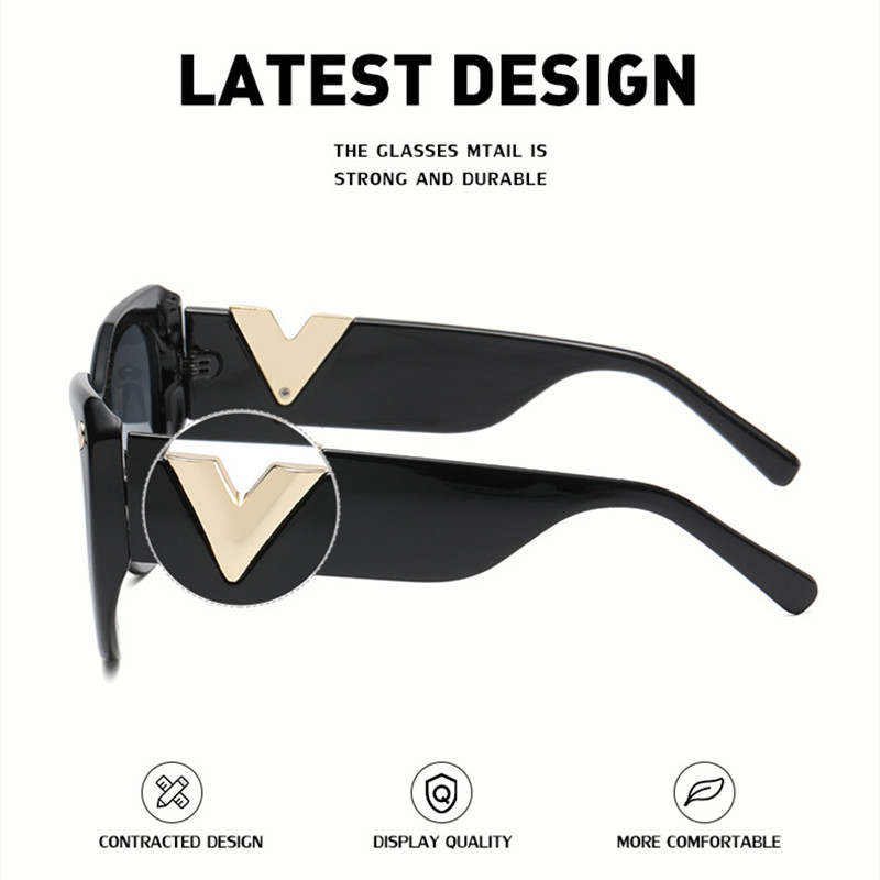 LOERHUNAR Nove modne ljetne sunčane naočale mačjeg oka velikog okvira Retro modne ženske sunčane naočale za starije osobe na otvorenom