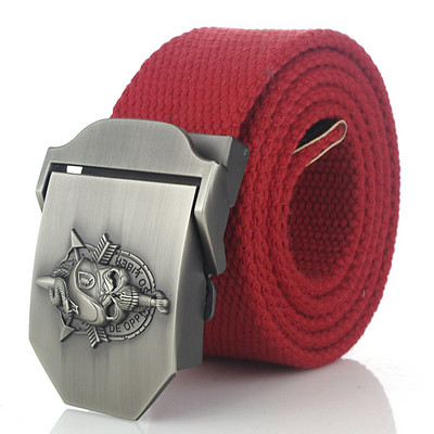 SupSindy centură de pânză pentru bărbați Skull Snake cataramă metalică centură militară Curele tactice pentru armata pentru bărbați curea pentru bărbați de calitate superioară Verde armată