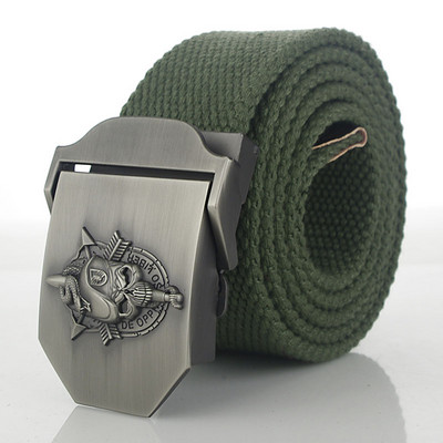 SupSindy centură de pânză pentru bărbați Skull Snake cataramă metalică centură militară Curele tactice pentru armata pentru bărbați curea pentru bărbați de calitate superioară Verde armată