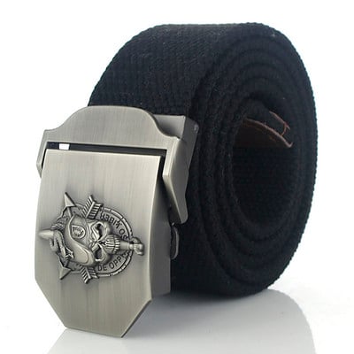 SupSindy centură de pânză pentru bărbați Skull Snake cataramă metalică centură militară Curele tactice pentru armata pentru bărbați curea pentru bărbați de calitate superioară Verde armată