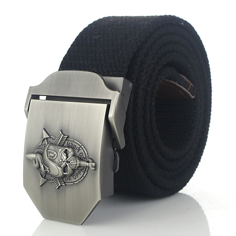 SupSindy centură de pânză pentru bărbați Skull Snake cataramă metalică centură militară Curele tactice pentru armata pentru bărbați curea pentru bărbați de calitate superioară Verde armată