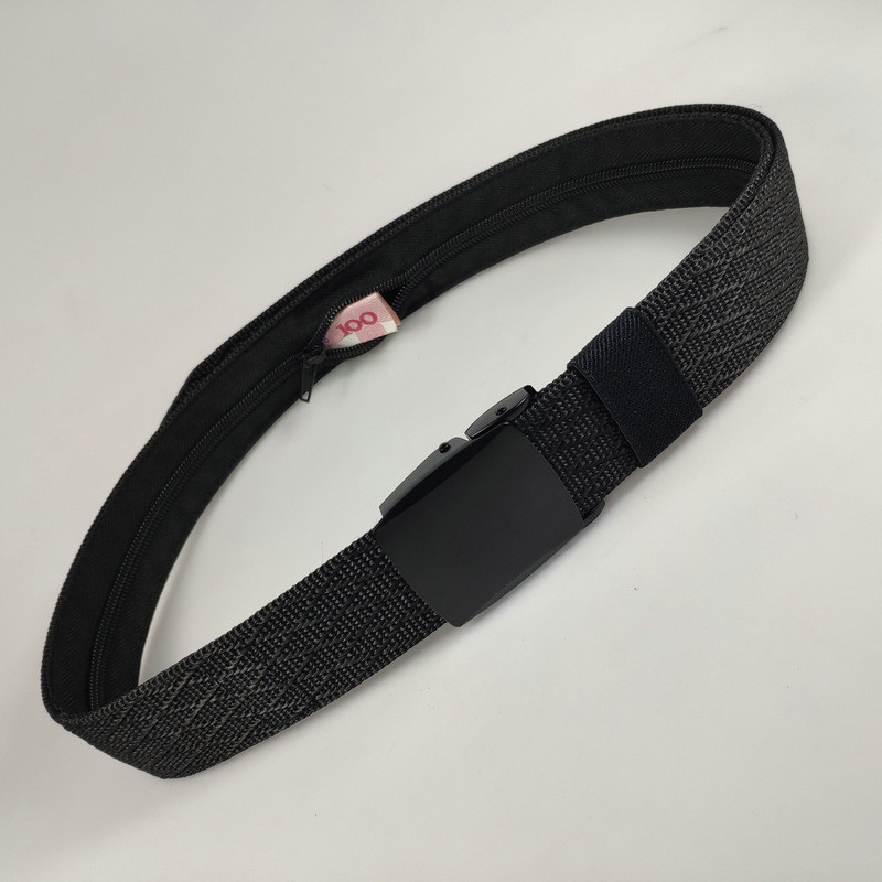 Αόρατη ζώνη χρημάτων με πόρπη από κράμα 38mm Γυναικεία κεντημένη ζώνη εξωτερικής μόδας Αθλητισμός Ταξιδιωτικό Αόρατο πορτοφόλι νάιλον ζώνη