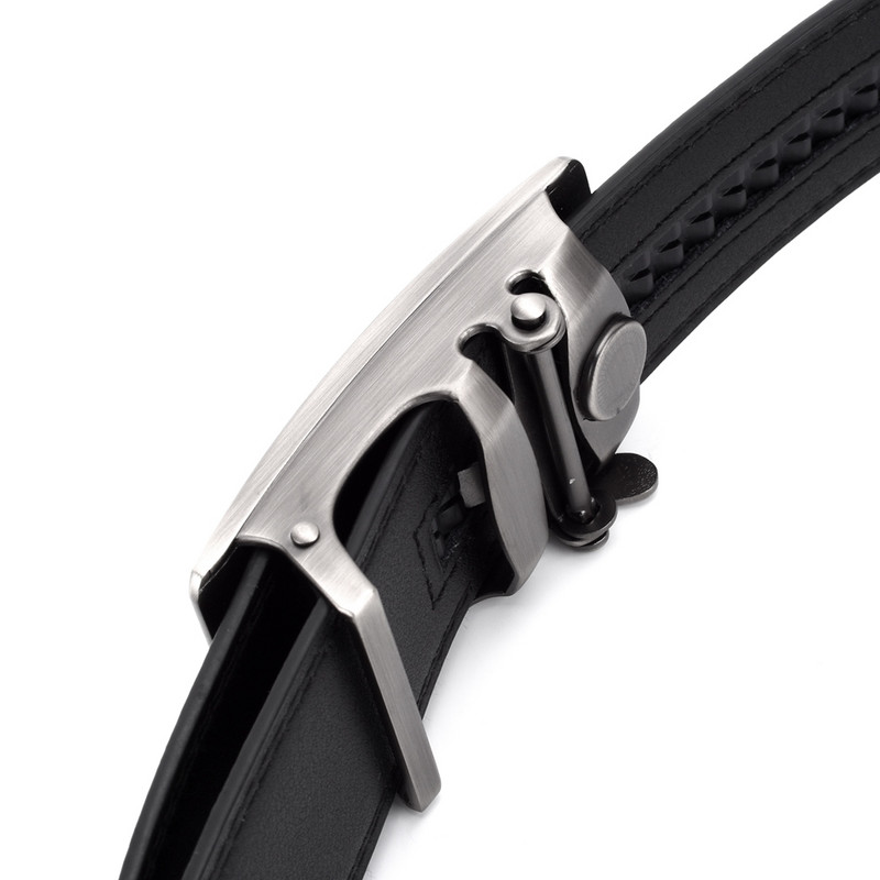 WOWTIGER Novi crni kožni remen visokokvalitetne legure s automatskom kopčom remenje širine 3,5 cm za muškarce Dizajnerske marke Muški darovi