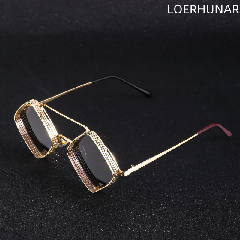 Ochelari la modă în stil punk din metal Ochelari de soare universali pentru bărbați și femei Ochelari de soare pentru bărbați, anti-radiații, anti-ultraviolete