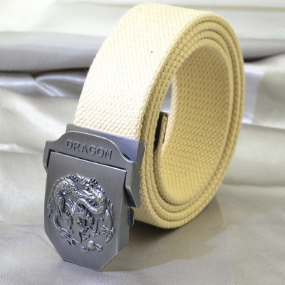 Platneni pojasevi s kopčom u obliku orijentalnog zmaja za muškarce, vojnička širina tijela 3,8 cm, udobni prozračni dodaci, modna muška traka oko struka