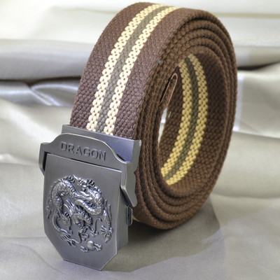 Platneni pojasevi s kopčom u obliku orijentalnog zmaja za muškarce, vojnička širina tijela 3,8 cm, udobni prozračni dodaci, modna muška traka oko struka