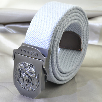 Platneni pojasevi s kopčom u obliku orijentalnog zmaja za muškarce, vojnička širina tijela 3,8 cm, udobni prozračni dodaci, modna muška traka oko struka