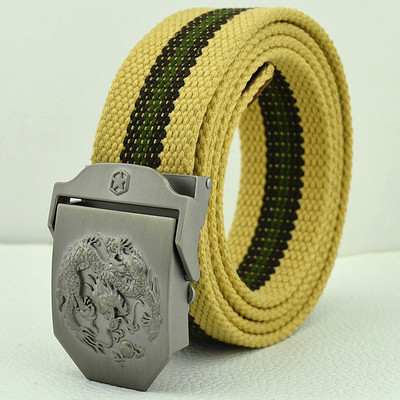 Platneni pojasevi s kopčom u obliku orijentalnog zmaja za muškarce, vojnička širina tijela 3,8 cm, udobni prozračni dodaci, modna muška traka oko struka