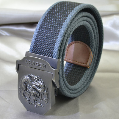 Platneni pojasevi s kopčom u obliku orijentalnog zmaja za muškarce, vojnička širina tijela 3,8 cm, udobni prozračni dodaci, modna muška traka oko struka