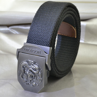 Platneni pojasevi s kopčom u obliku orijentalnog zmaja za muškarce, vojnička širina tijela 3,8 cm, udobni prozračni dodaci, modna muška traka oko struka