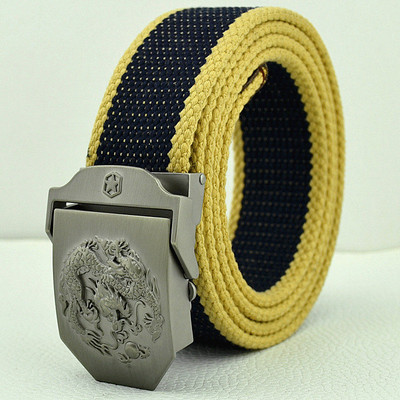 Platneni pojasevi s kopčom u obliku orijentalnog zmaja za muškarce, vojnička širina tijela 3,8 cm, udobni prozračni dodaci, modna muška traka oko struka