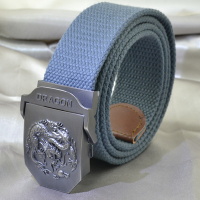 Platneni pojasevi s kopčom u obliku orijentalnog zmaja za muškarce, vojnička širina tijela 3,8 cm, udobni prozračni dodaci, modna muška traka oko struka