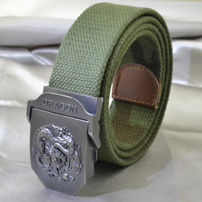 Platneni pojasevi s kopčom u obliku orijentalnog zmaja za muškarce, vojnička širina tijela 3,8 cm, udobni prozračni dodaci, modna muška traka oko struka
