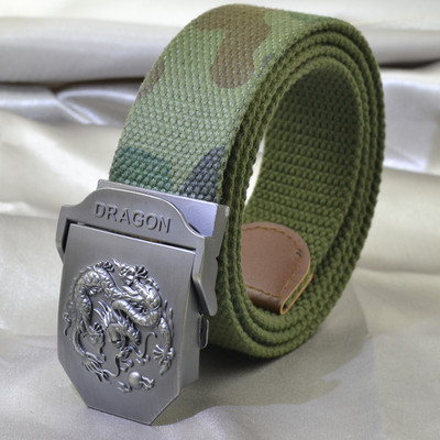 Platneni pojasevi s kopčom u obliku orijentalnog zmaja za muškarce, vojnička širina tijela 3,8 cm, udobni prozračni dodaci, modna muška traka oko struka